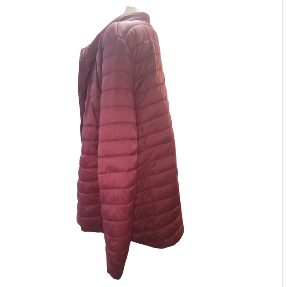 LAURA SCOTT plus size Plum burgundy quilted Puffer Jacket coat 2x - Picture 4 of 11
